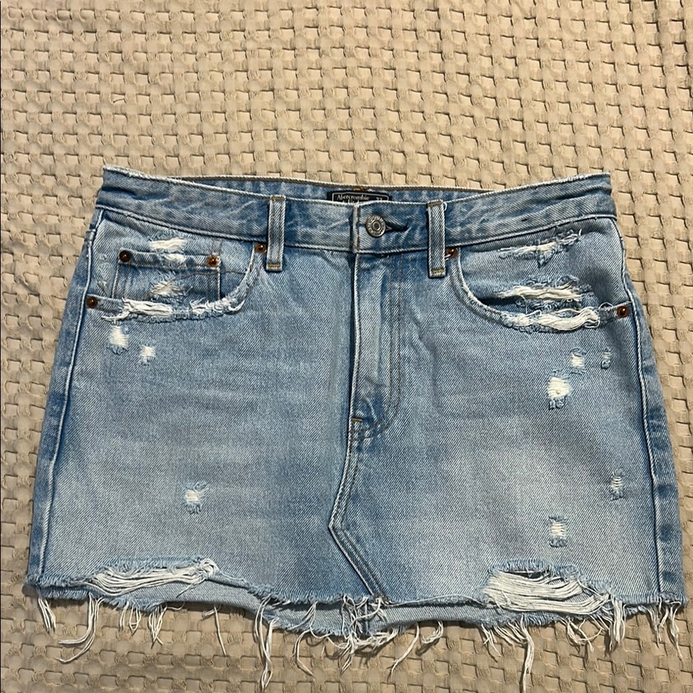A&F Distressed Denim Mini Skirt